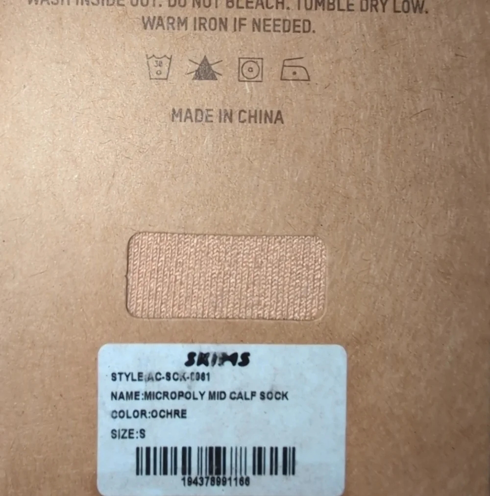 SKIMS Women's Mens Micropoly Mid Calf Socks Ochre